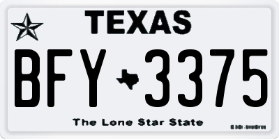 TX license plate BFY3375