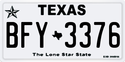 TX license plate BFY3376
