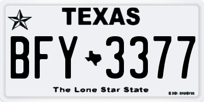 TX license plate BFY3377