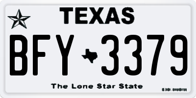 TX license plate BFY3379