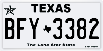 TX license plate BFY3382