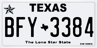 TX license plate BFY3384