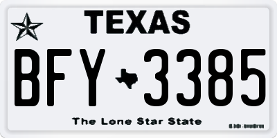 TX license plate BFY3385