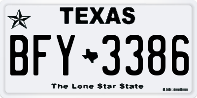 TX license plate BFY3386
