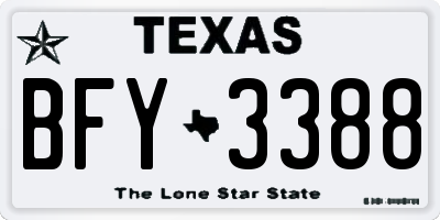 TX license plate BFY3388