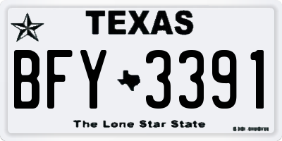 TX license plate BFY3391