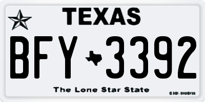 TX license plate BFY3392