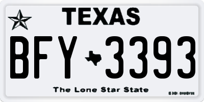 TX license plate BFY3393