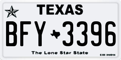TX license plate BFY3396