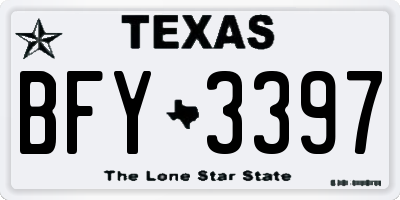 TX license plate BFY3397