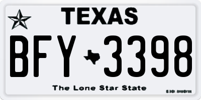 TX license plate BFY3398