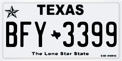 TX license plate BFY3399
