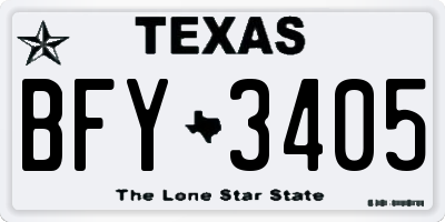 TX license plate BFY3405