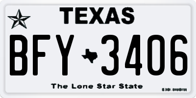 TX license plate BFY3406
