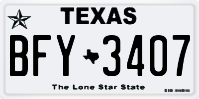 TX license plate BFY3407