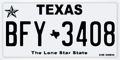 TX license plate BFY3408
