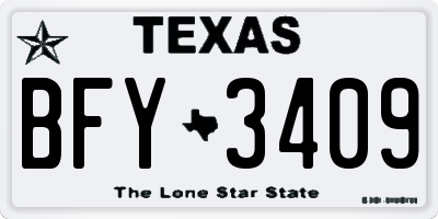 TX license plate BFY3409