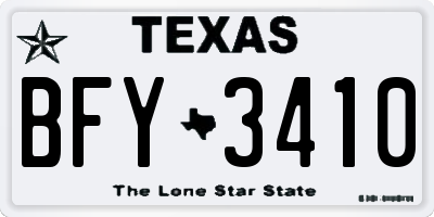 TX license plate BFY3410