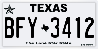 TX license plate BFY3412