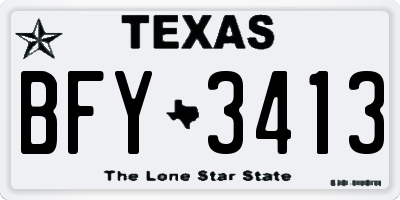 TX license plate BFY3413