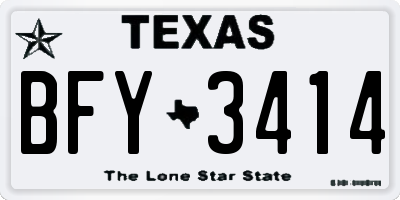 TX license plate BFY3414