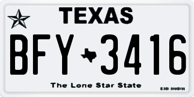 TX license plate BFY3416