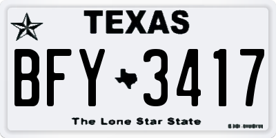 TX license plate BFY3417