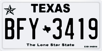 TX license plate BFY3419