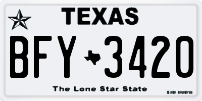 TX license plate BFY3420