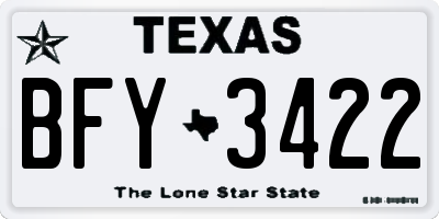TX license plate BFY3422