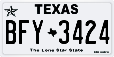 TX license plate BFY3424