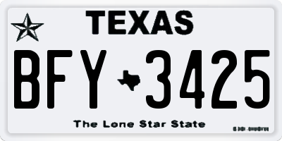 TX license plate BFY3425