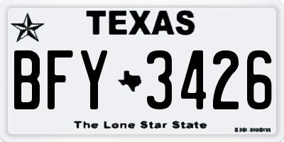 TX license plate BFY3426
