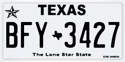 TX license plate BFY3427