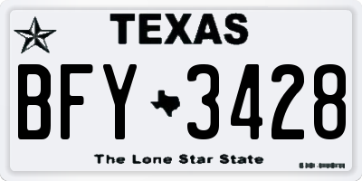 TX license plate BFY3428