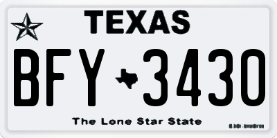 TX license plate BFY3430