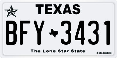 TX license plate BFY3431