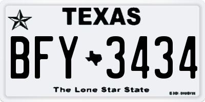 TX license plate BFY3434