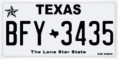 TX license plate BFY3435