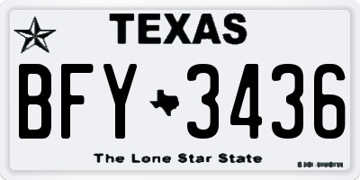 TX license plate BFY3436