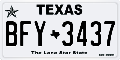 TX license plate BFY3437