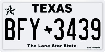TX license plate BFY3439