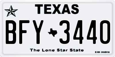 TX license plate BFY3440