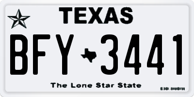 TX license plate BFY3441