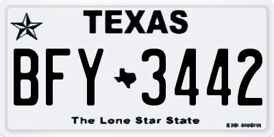 TX license plate BFY3442