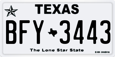 TX license plate BFY3443