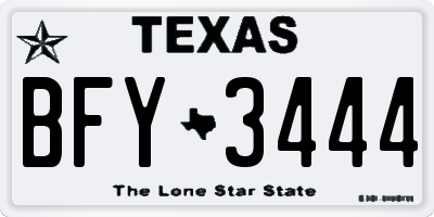 TX license plate BFY3444
