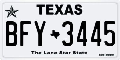 TX license plate BFY3445