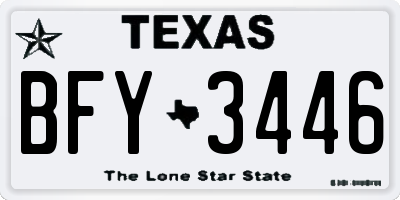 TX license plate BFY3446