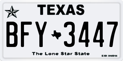 TX license plate BFY3447